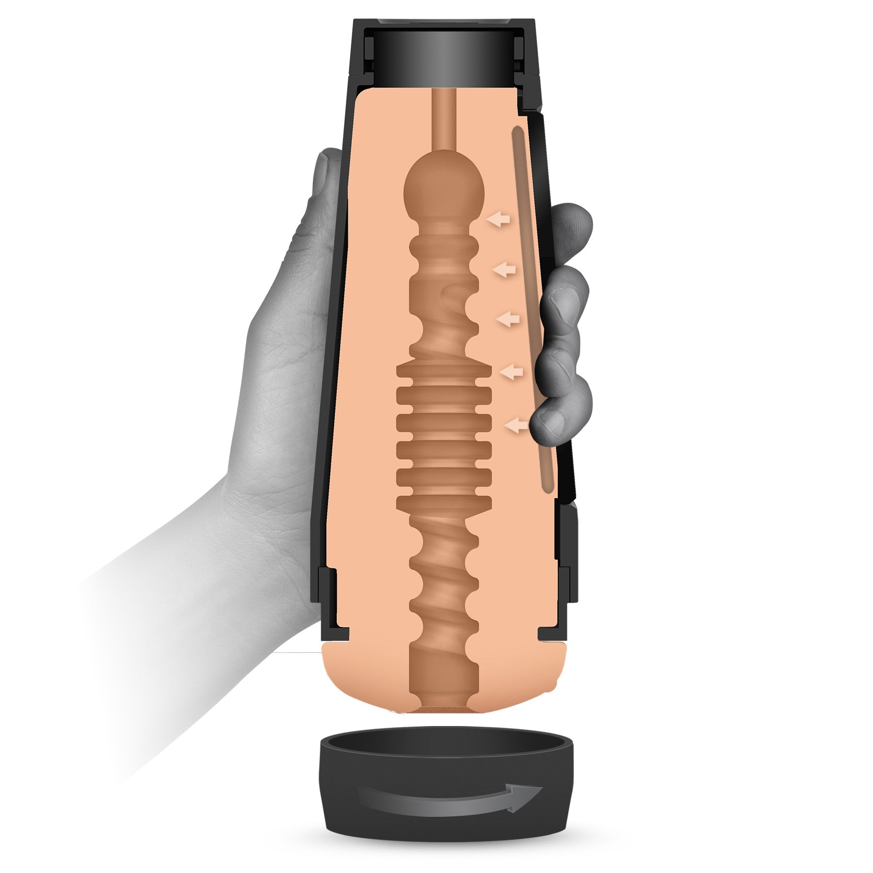 Male Stroker Sex Toy - Jessie Andrews Star - pussy molded in the form of her original vagina / sight view and cut view of the inner tunnel 