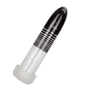 penis pump stroker by calexotics black and transparent 